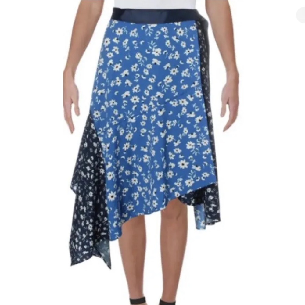 Aqua wrap skirt blue floral